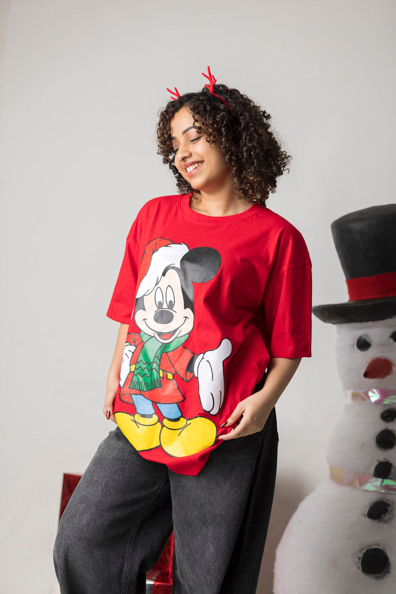 Mickey Christmas Solid Tee