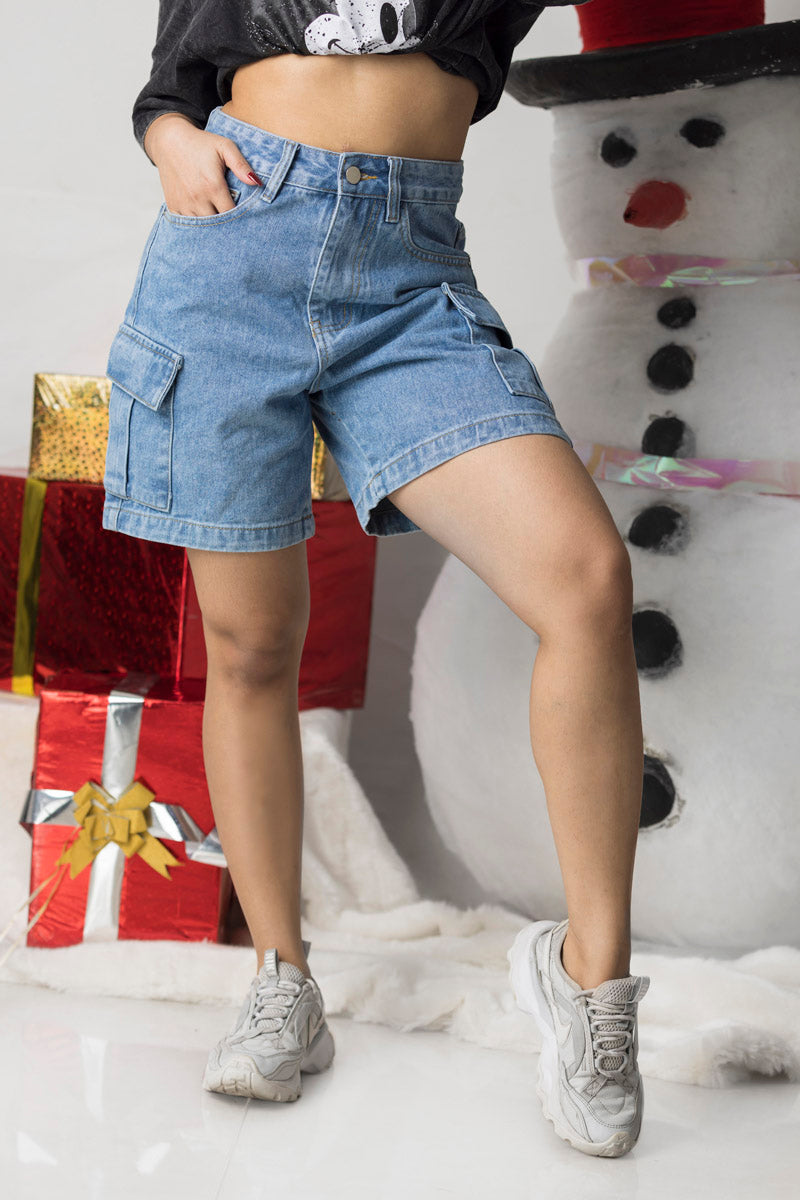 Women's Denim Short with Pockets