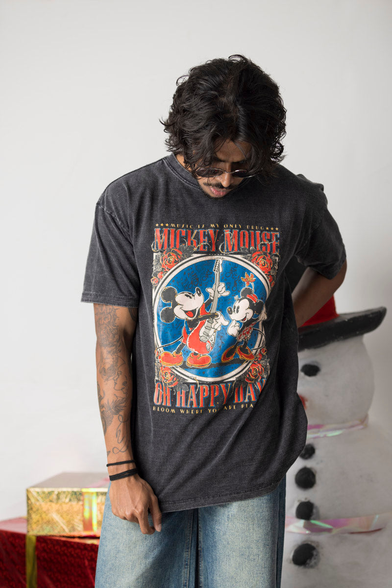 Oh Happy Day - Mickey Acid-washed Tee