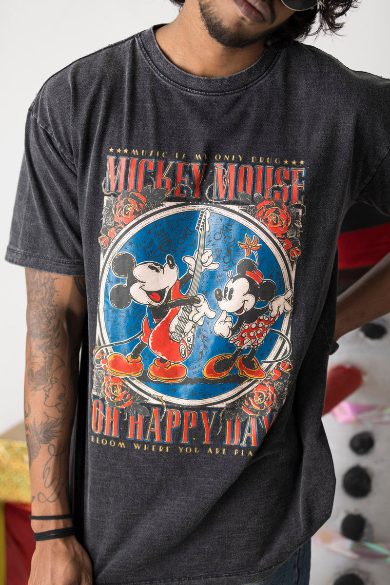 Oh Happy Day - Mickey Acid-washed Tee