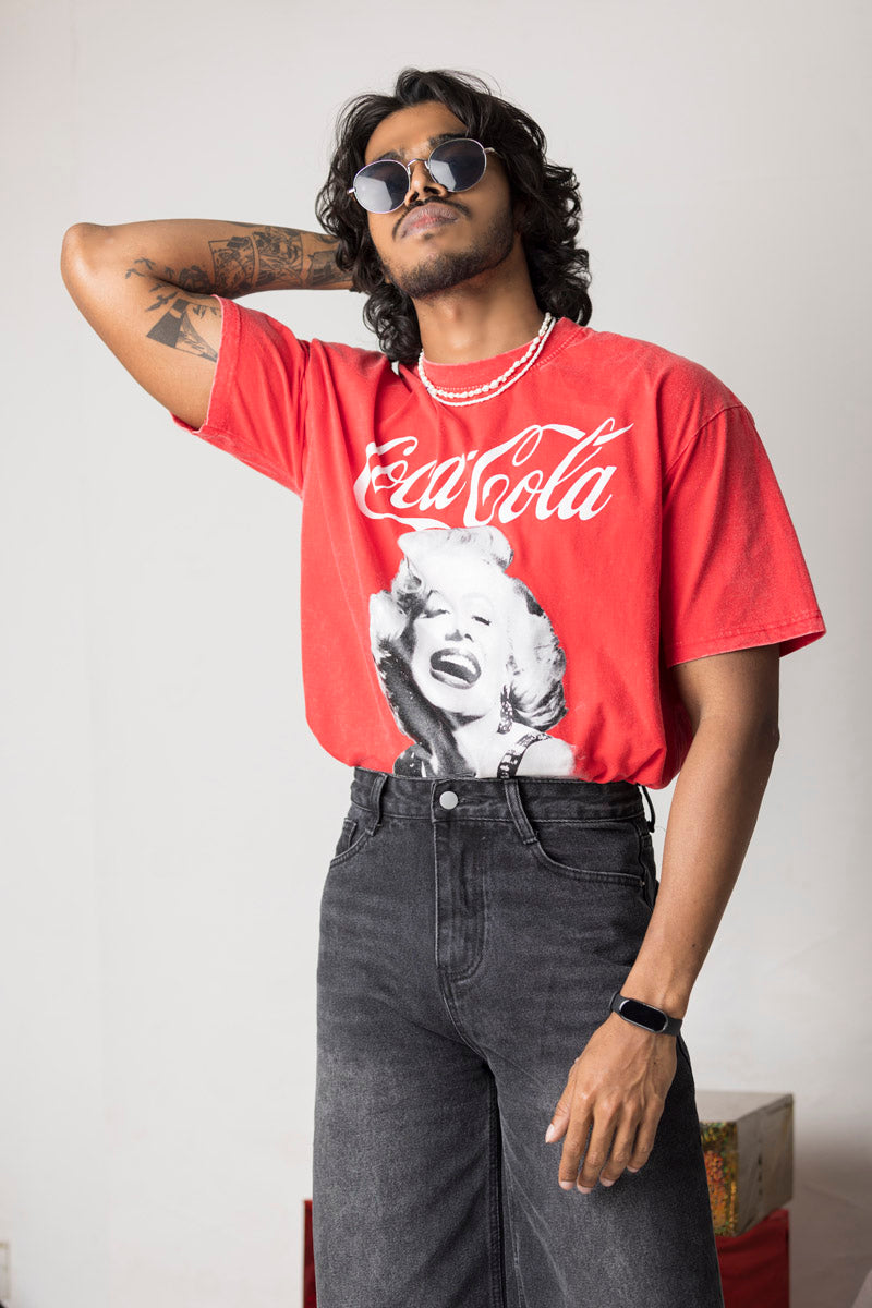 Marilyn Monroe Coca-cola Acid-washed Tee