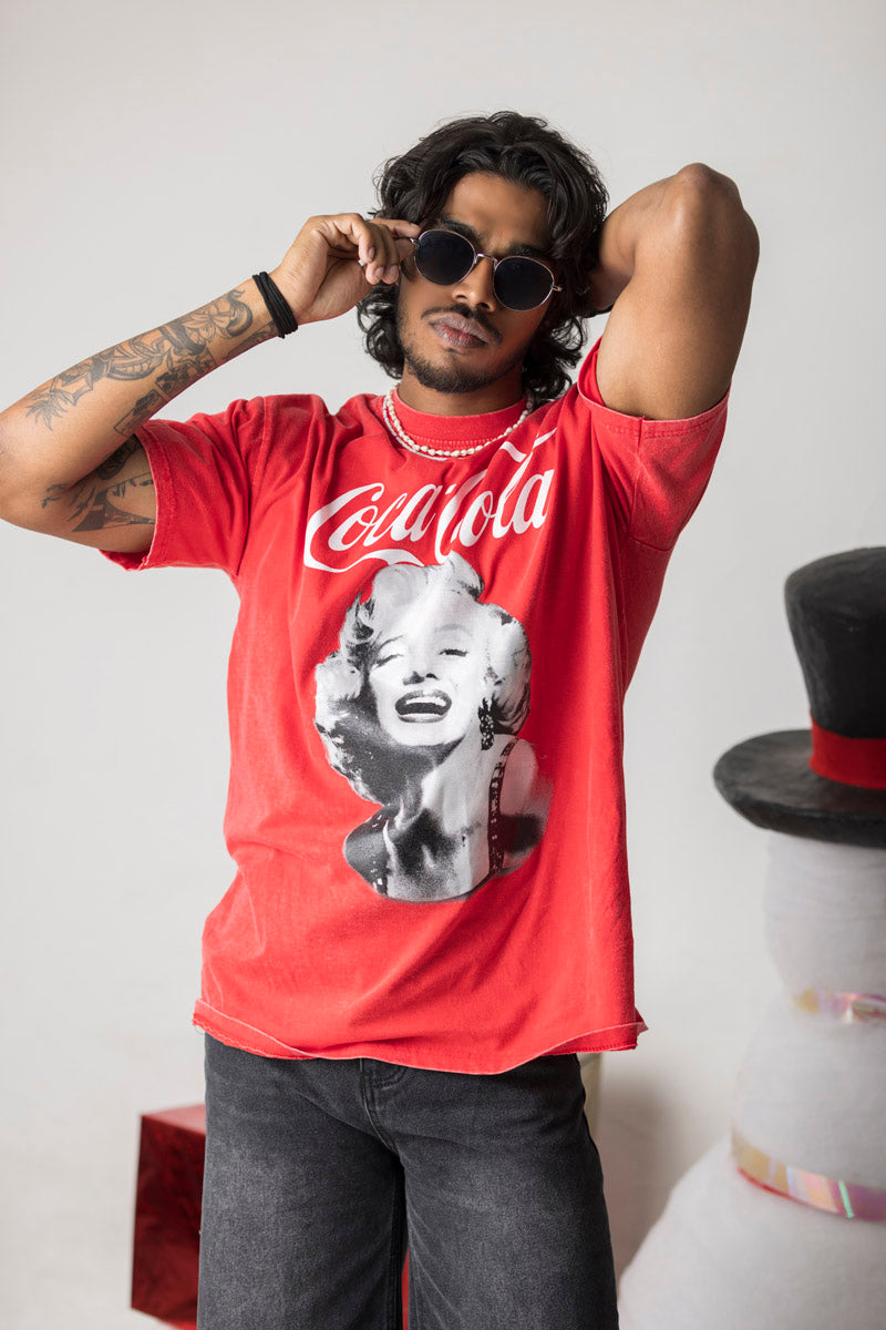 Marilyn Monroe Coca-cola Acid-washed Tee