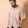 Oversized Relaxed Revere Shirt -  Bandana Print