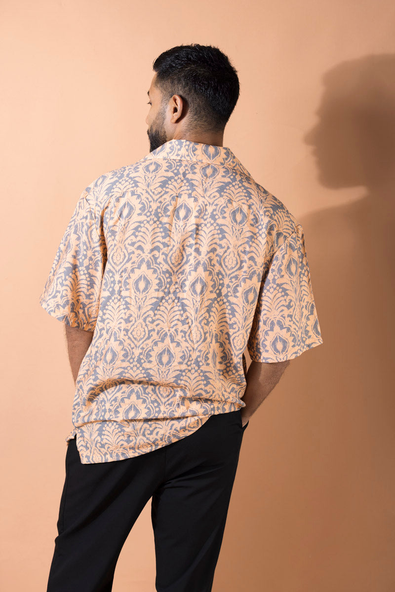 Oversized Relaxed Revere Shirt -  Bandana Print