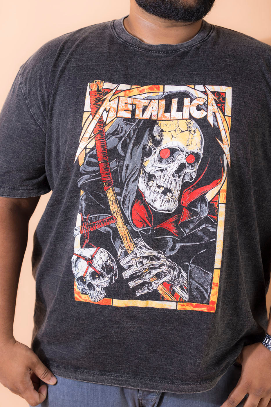 Metallica Acid Washed +Size Tee