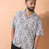 Oversized Relaxed Revere Shirt - Floral Print